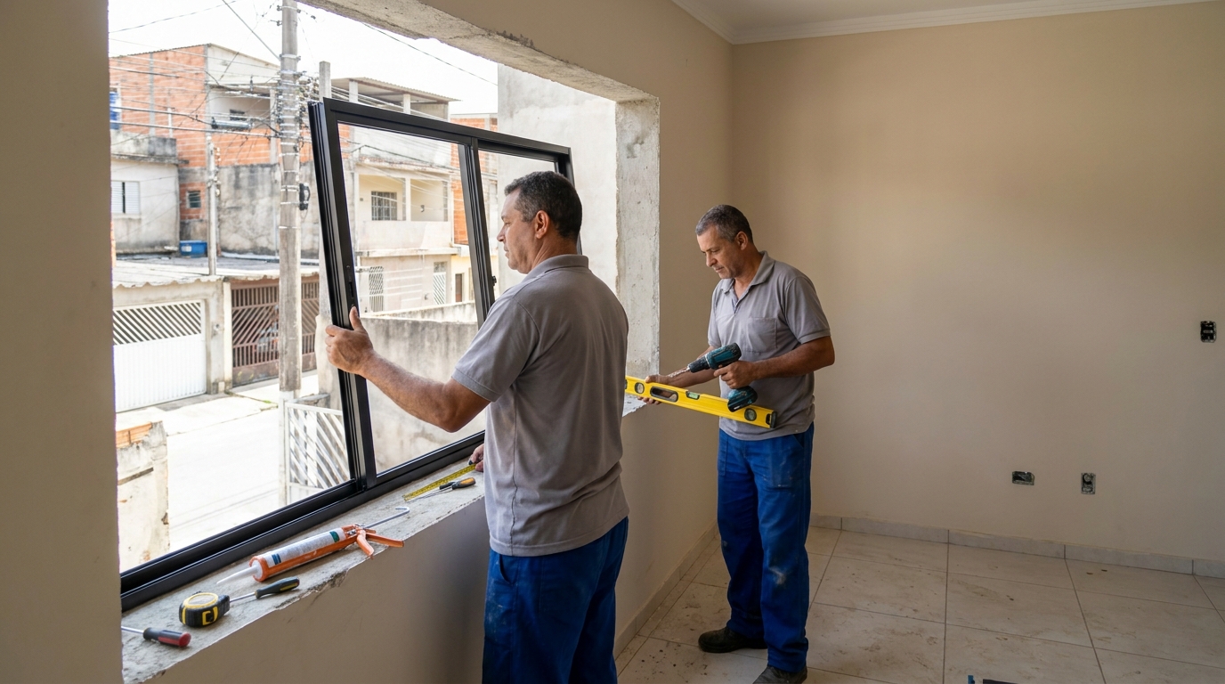 Esquadria de alumínio com vista para rua em Montes Claros-MG