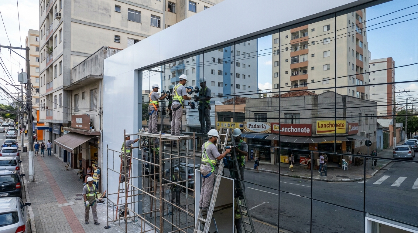 Fachada espelhada em esquina em Montes Claros-MG